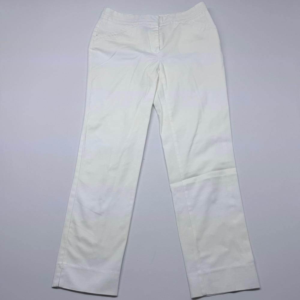 Rafaella Classic White Straight Leg Stretch Dress Pants Womens 4 Career Casual